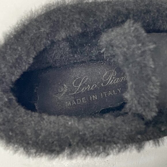 Loro Piana | Open Walk Chukka Ankle Boots Lined with Fur in Black Suede